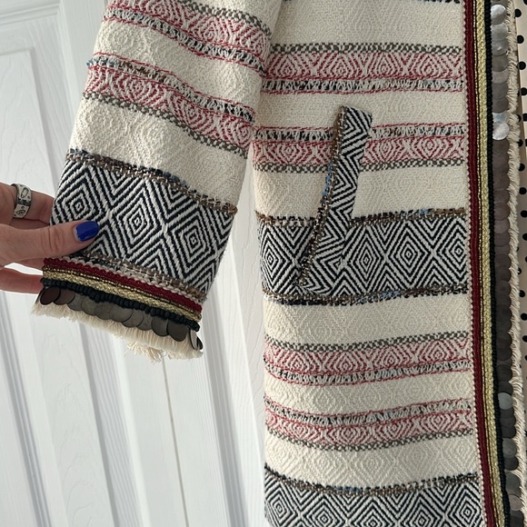 Zara Aztec overcoat size small -- heavy! - Picture 4 of 6